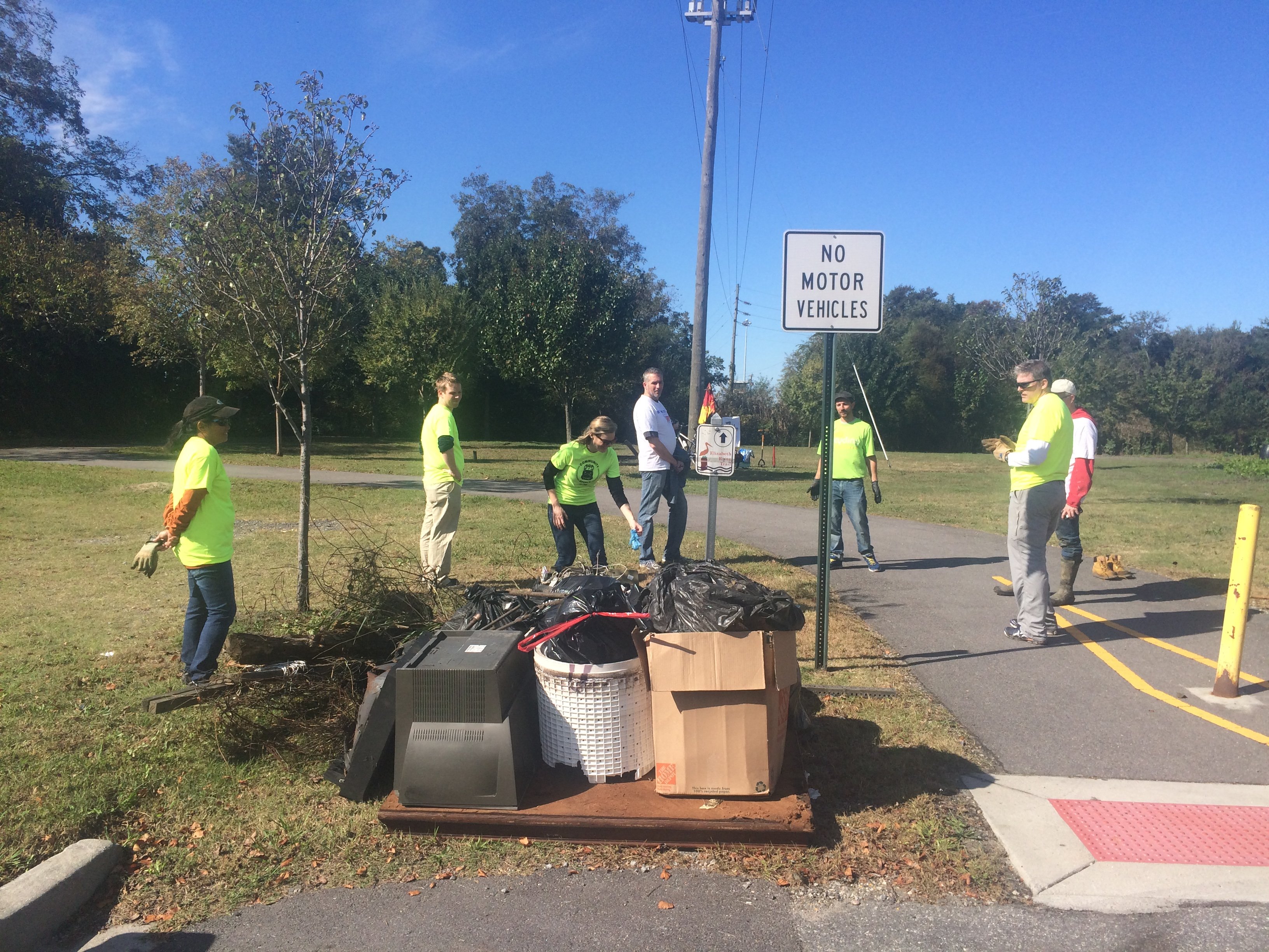 A neighborhood clean-up Clyde organized.