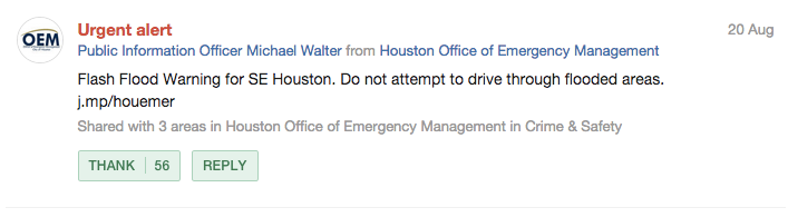 Houston OEM Urgent Alert